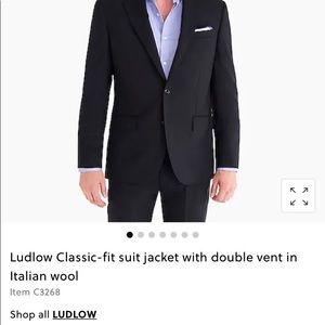 J. Crew Italian Wool Ludlow Classic-fit suit jacket /double vent & Trousers